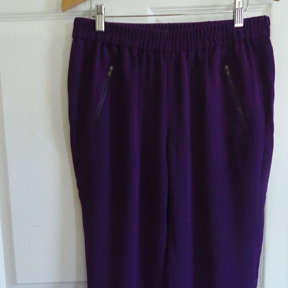 NWOT J. CREW SZ 4 GRAPE PURPLE JOGGERS HAREM PANTS - Picture 2 of 8